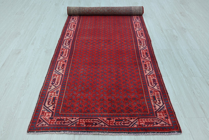 red Runner rug 3' 4" x 10' 2"