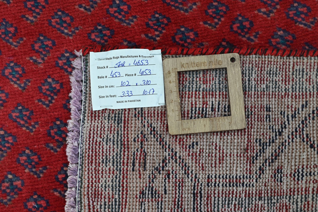 red Runner rug 3' 4" x 10' 2"