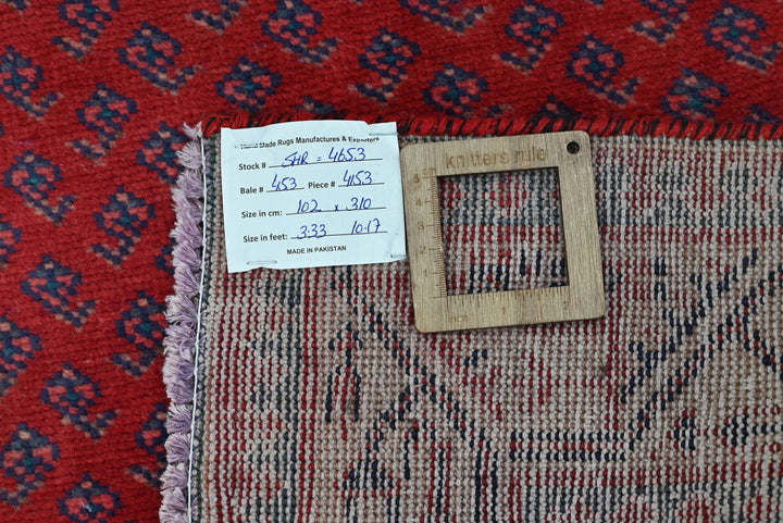 red Runner rug 3' 4" x 10' 2"