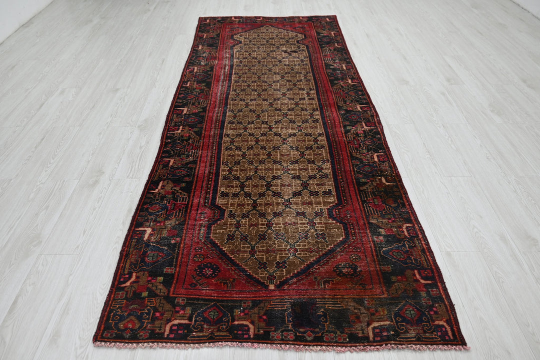 brown Runner rug 3' 9" x 10' 0"