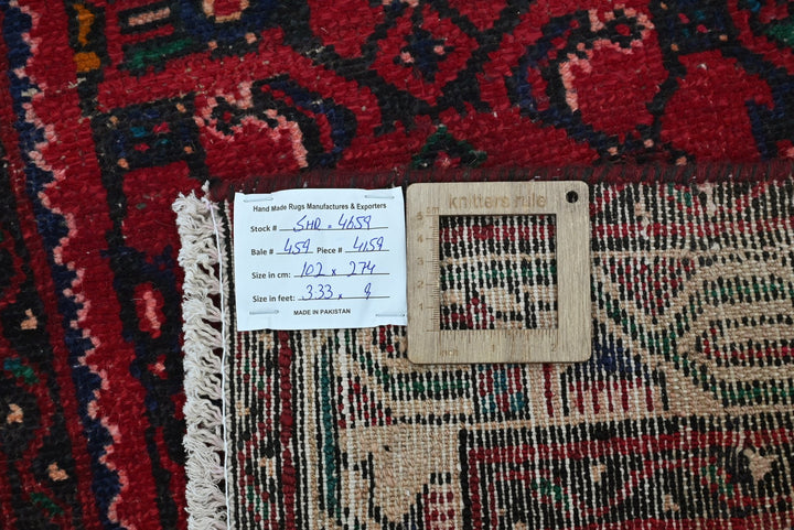 red Runner rug 3' 4" x 9' 0"
