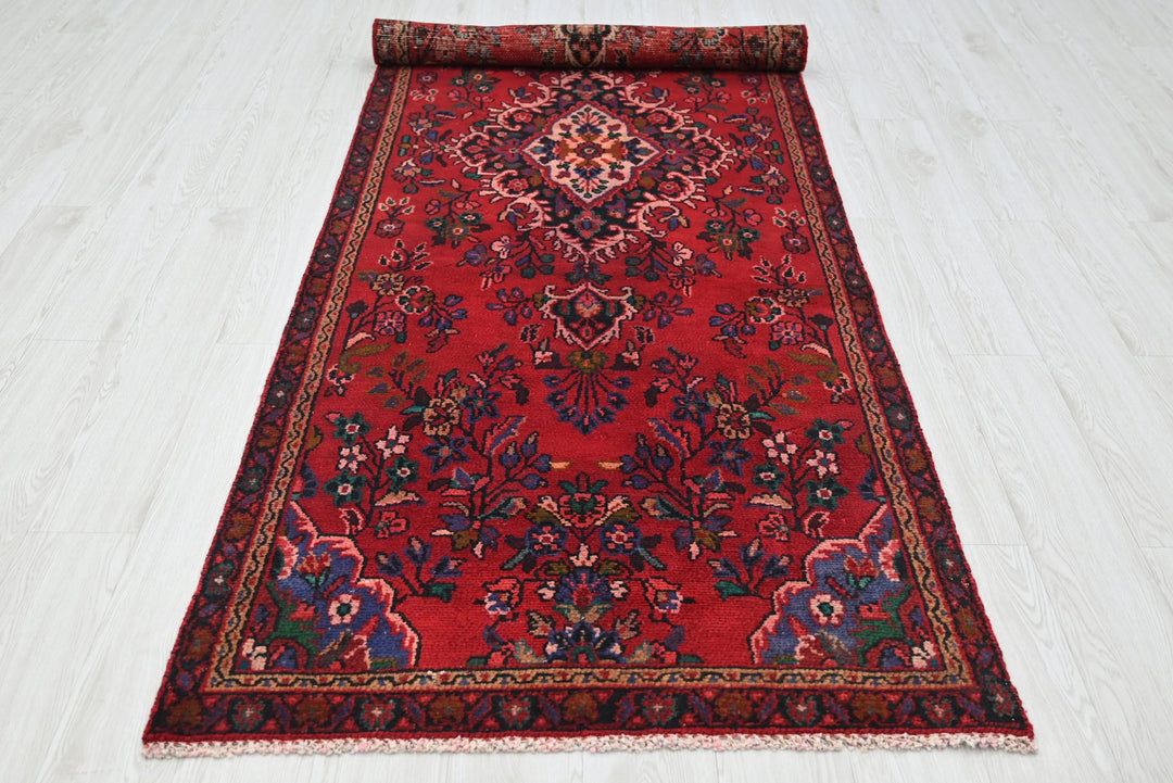 red Runner rug 3' 4" x 9' 11"