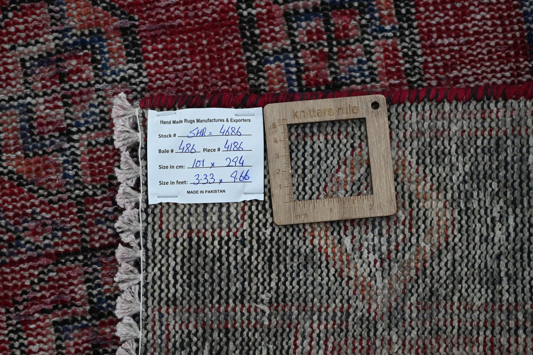 red Runner rug 3' 4" x 9' 8"