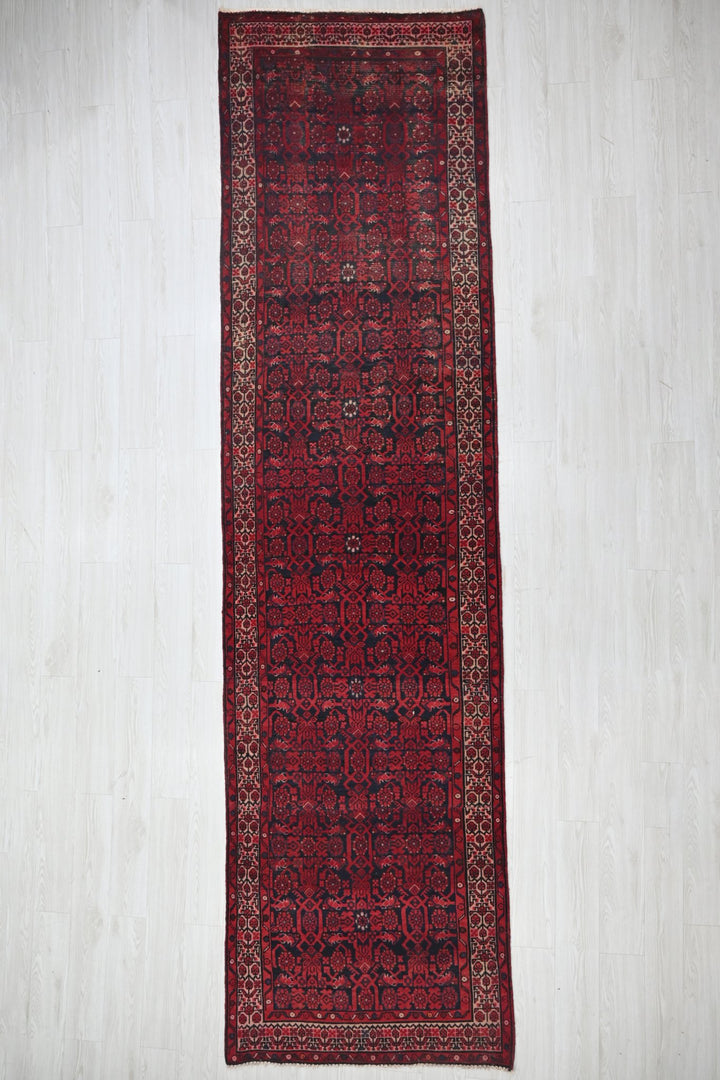 red Runner rug 3' 5" x 12' 11"