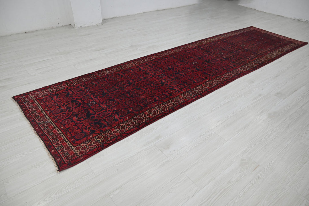 red Runner rug 3' 5" x 12' 11"