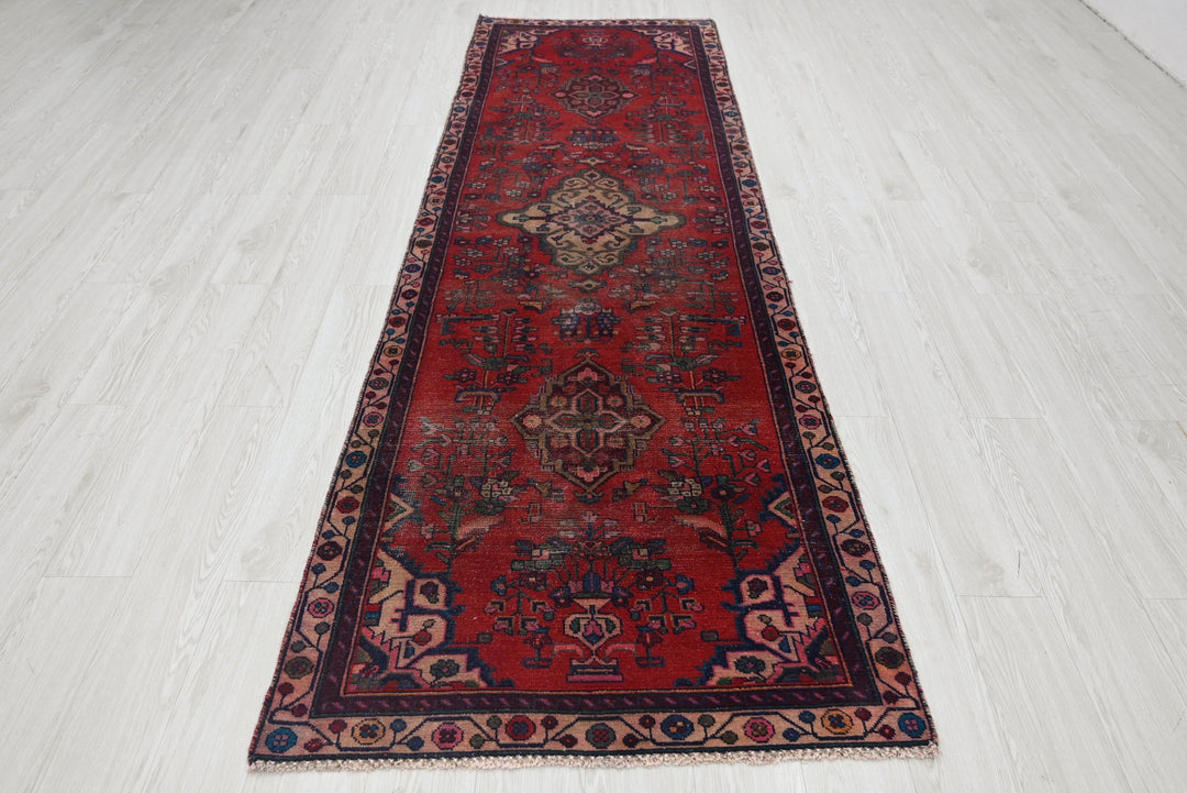 red Runner rug 3' 1" x 10' 2"