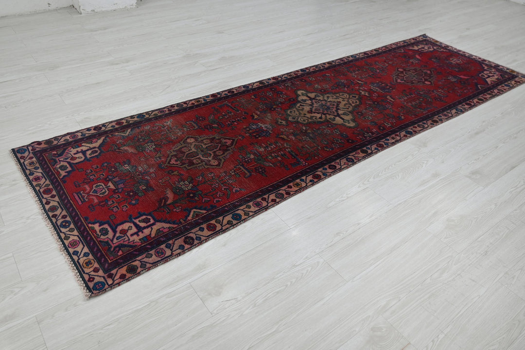 red Runner rug 3' 1" x 10' 2"