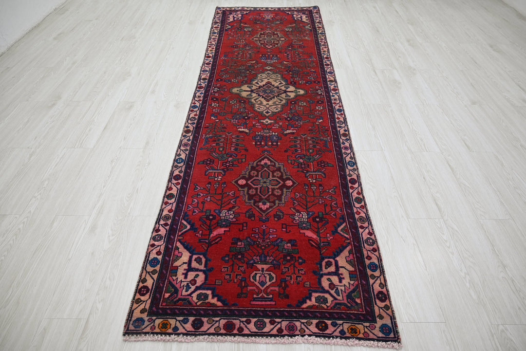 red Runner rug 3' 1" x 10' 2"