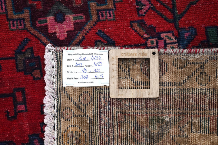 red Runner rug 3' 1" x 10' 2"