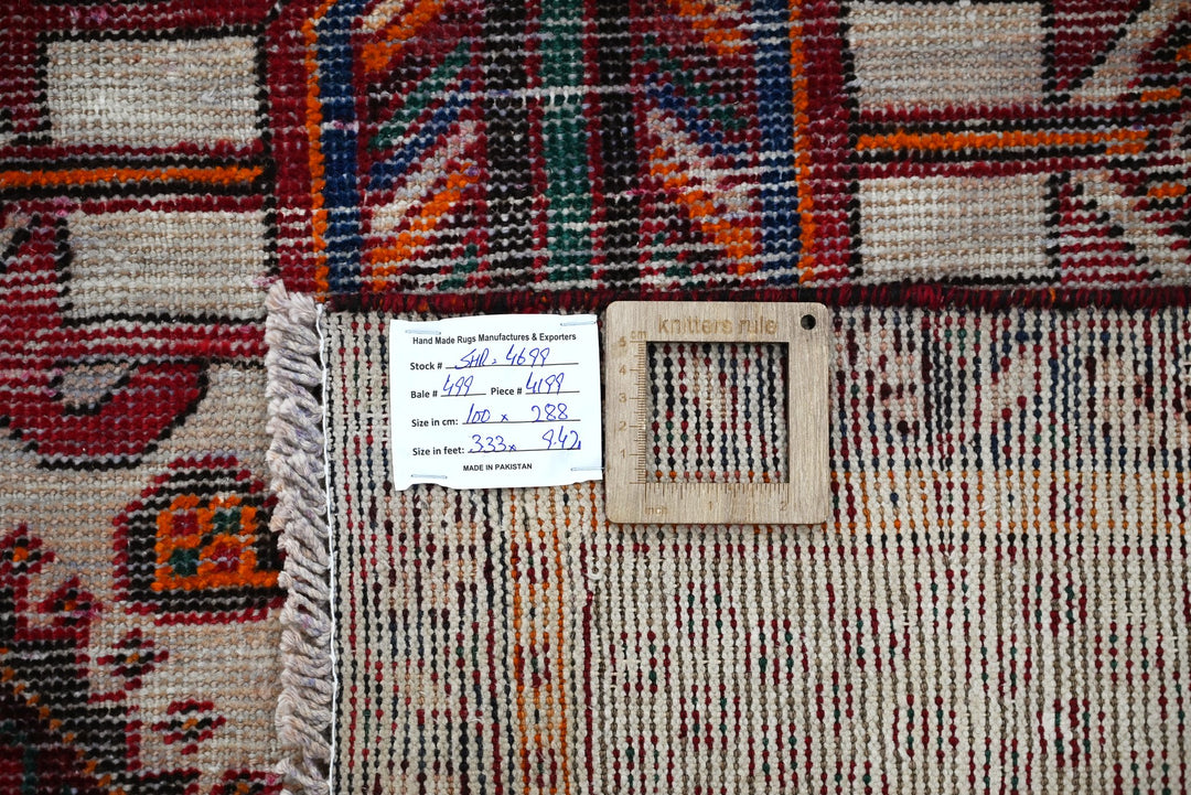red Runner rug 3' 3" x 9' 5"