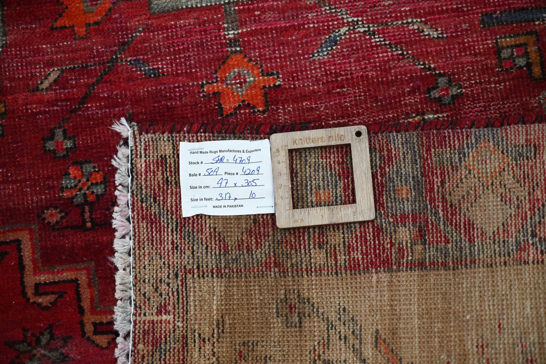 red Runner rug 3' 2" x 10' 0"
