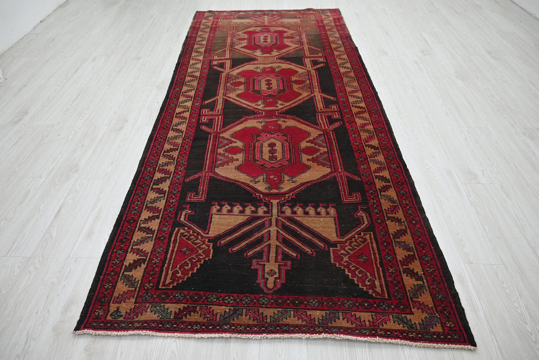 black Runner rug 4' 5" x 10' 3"