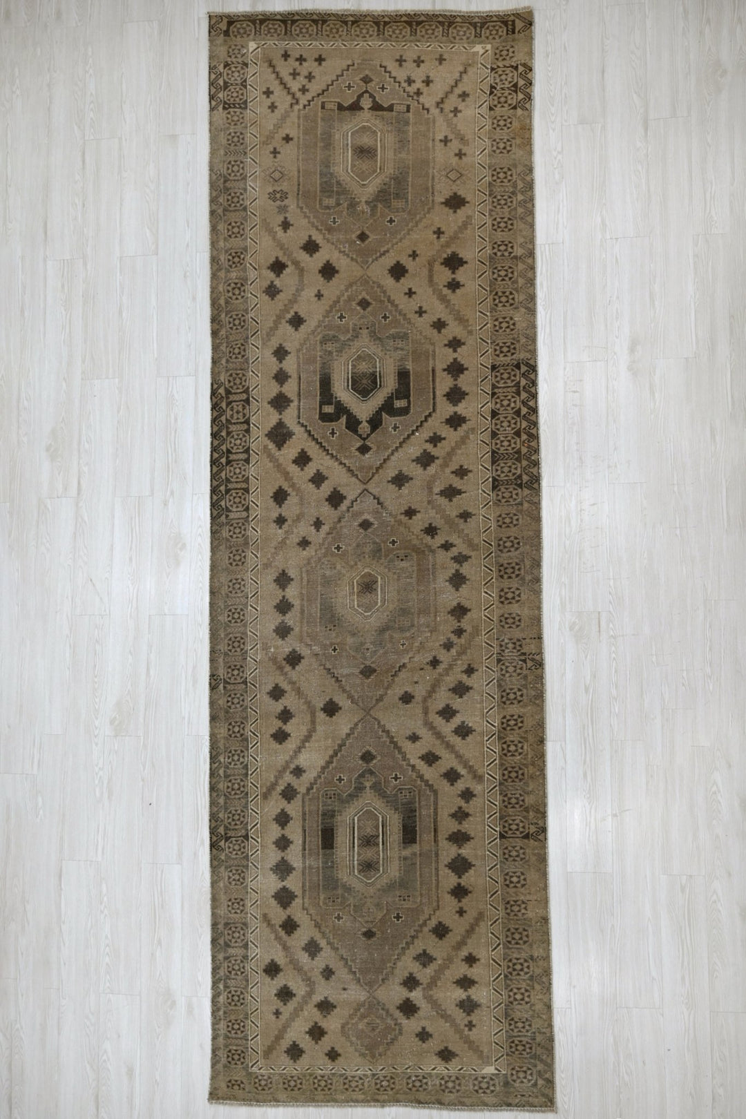 brown Runner rug 4' 0" x 13' 1"