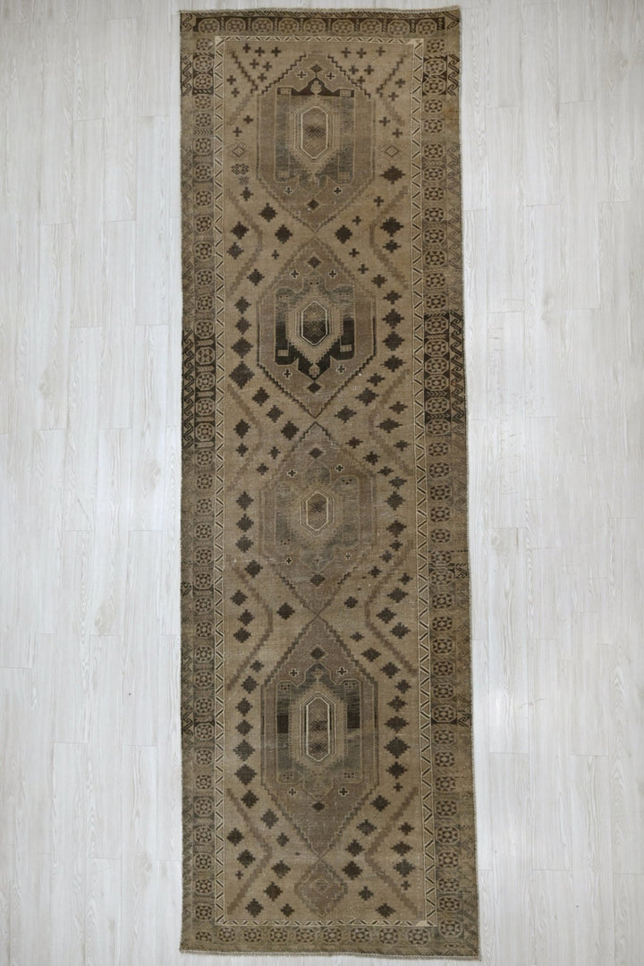 brown Runner rug 4' 0" x 13' 1"