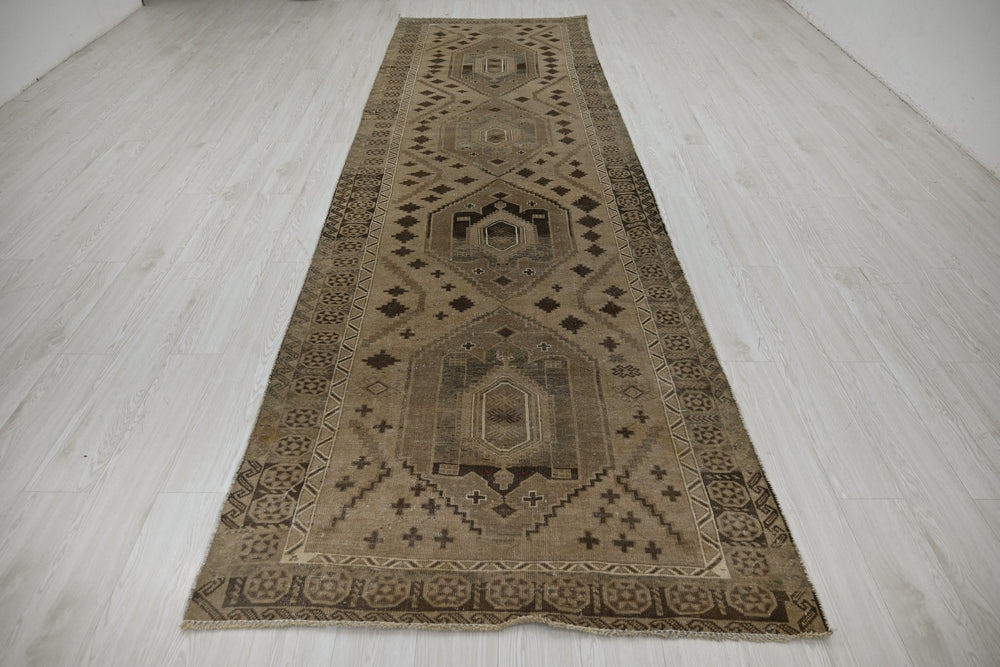 brown Runner rug 4' 0" x 13' 1"