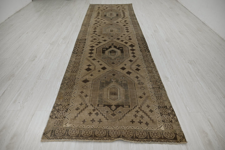 brown Runner rug 4' 0" x 13' 1"