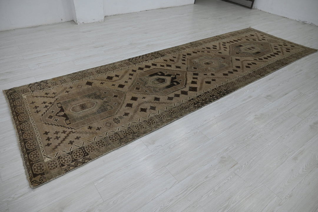 brown Runner rug 4' 0" x 13' 1"