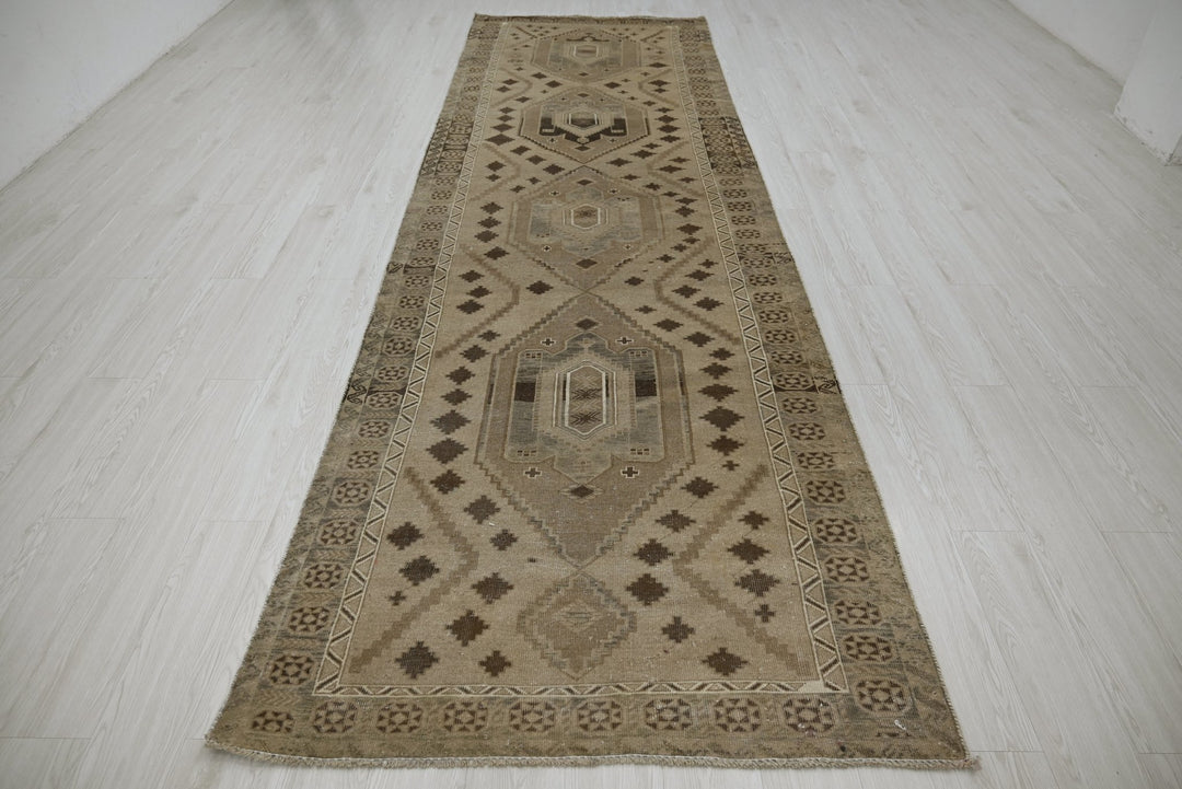 brown Runner rug 4' 0" x 13' 1"