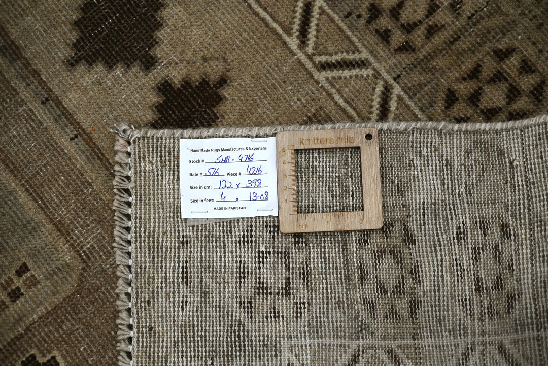 brown Runner rug 4' 0" x 13' 1"