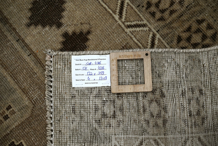brown Runner rug 4' 0" x 13' 1"