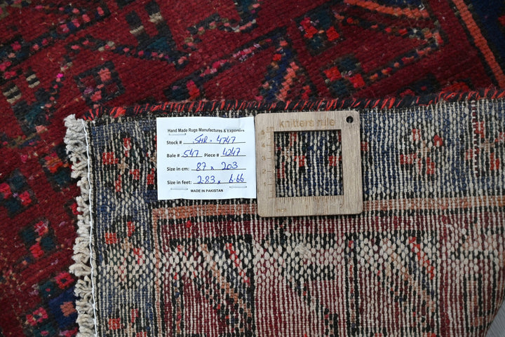 red Medium rug 2' 10" x 6' 8"