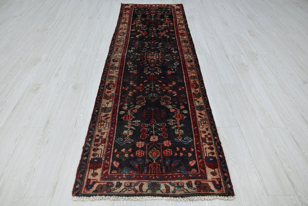black Runner rug 2' 8" x 8' 10"
