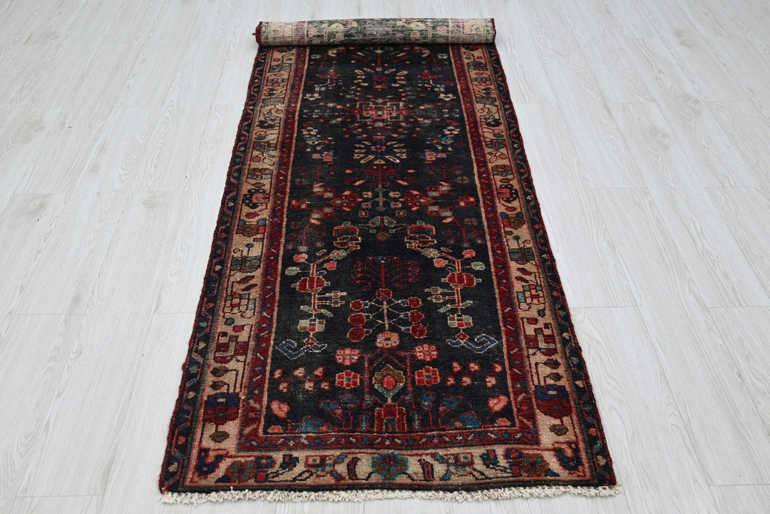 black Runner rug 2' 8" x 8' 10"