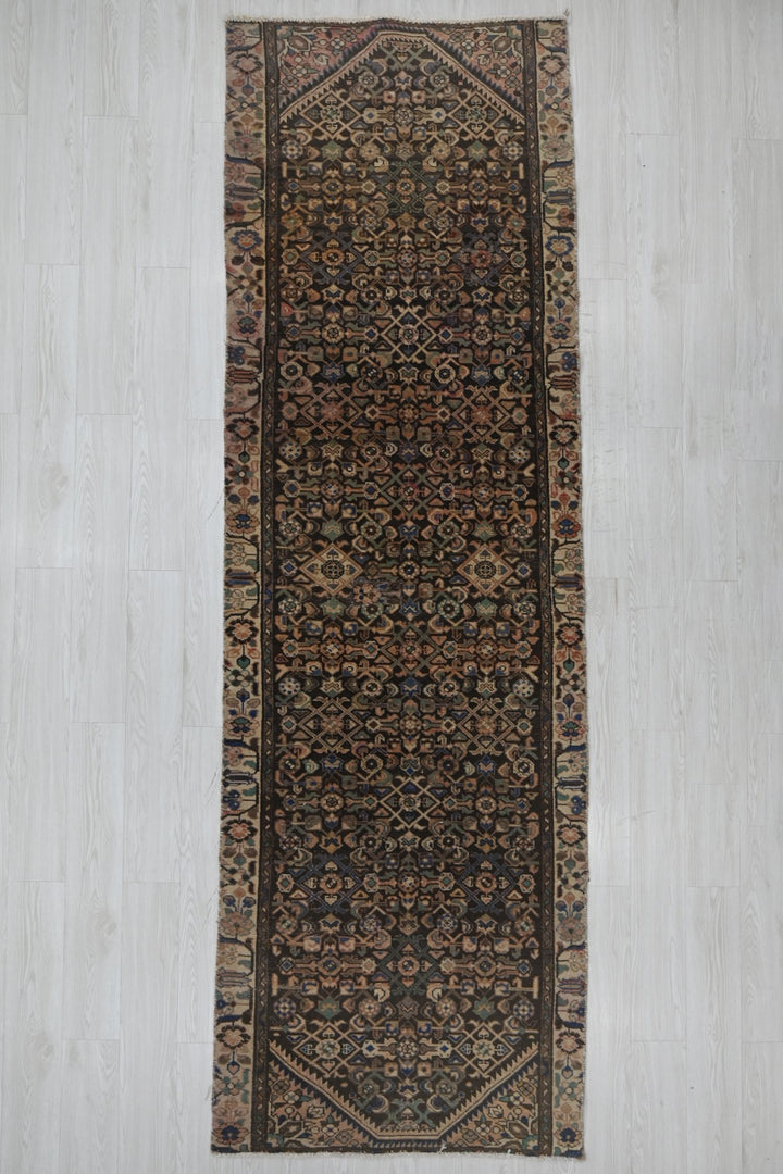 brown Runner rug 3' 3" x 11' 1"