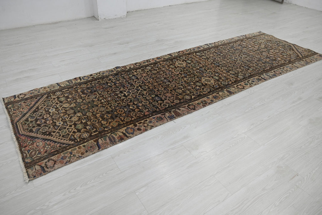 brown Runner rug 3' 3" x 11' 1"