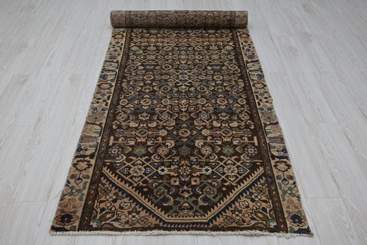 brown Runner rug 3' 3" x 11' 1"