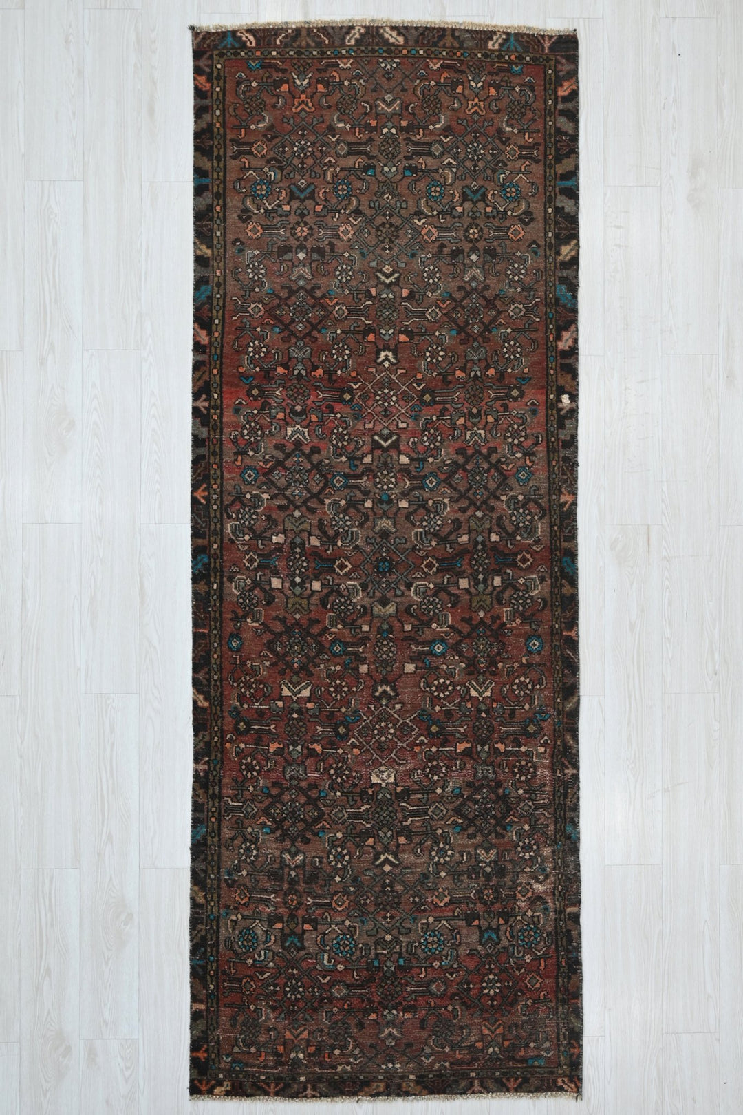 brown Runner rug 3' 4" x 9' 4"