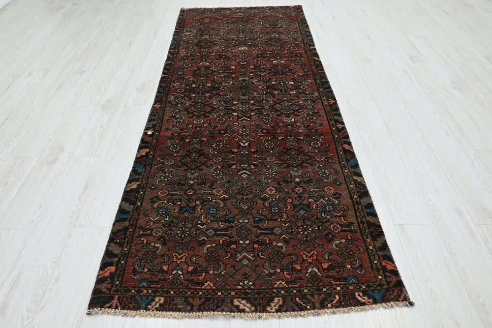 brown Runner rug 3' 4" x 9' 4"