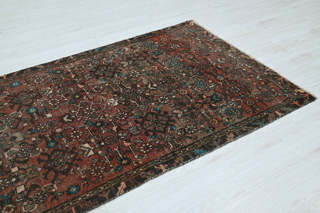 brown Runner rug 3' 4" x 9' 4"