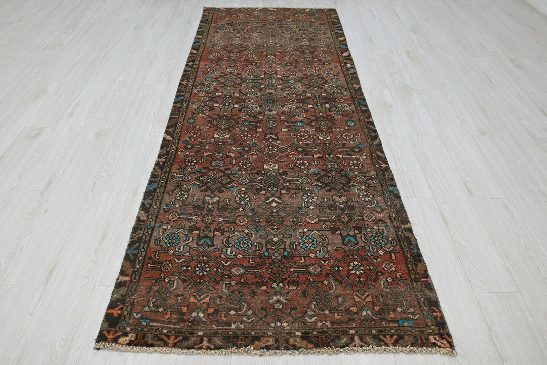 brown Runner rug 3' 4" x 9' 4"