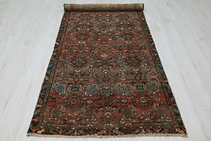 brown Runner rug 3' 4" x 9' 4"