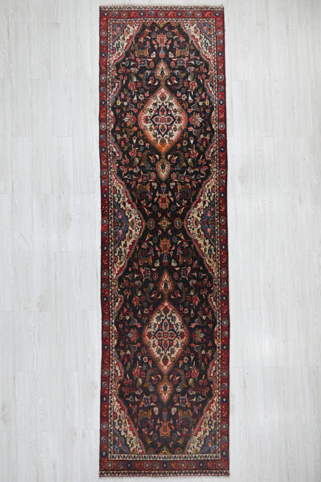 black Runner rug 3' 1" x 12' 2"