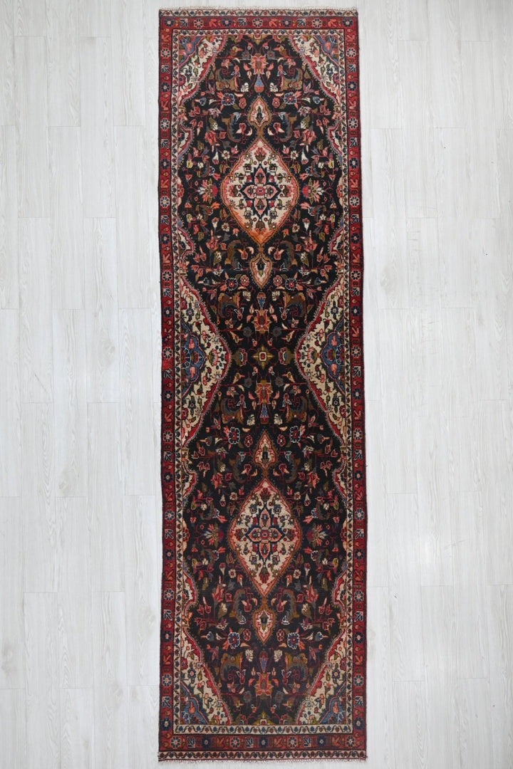 black Runner rug 3' 1" x 12' 2"