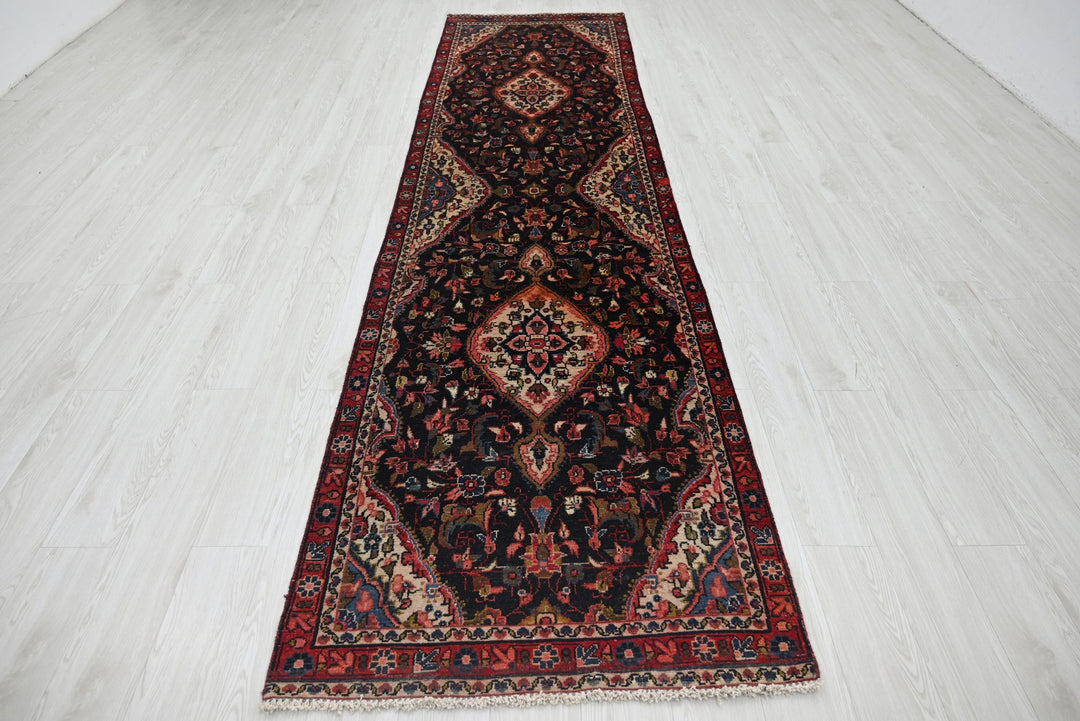 black Runner rug 3' 1" x 12' 2"
