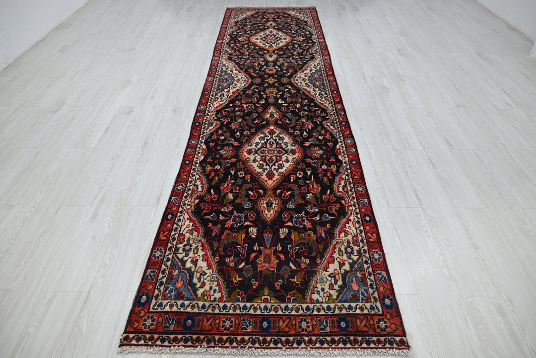 black Runner rug 3' 1" x 12' 2"