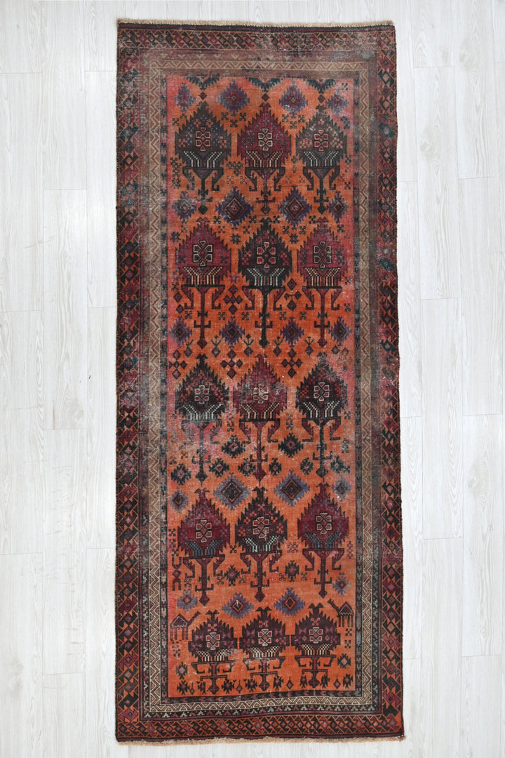 orange Runner rug 3' 4" x 8' 11"