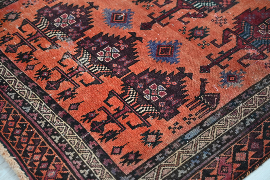orange Runner rug 3' 4" x 8' 11"