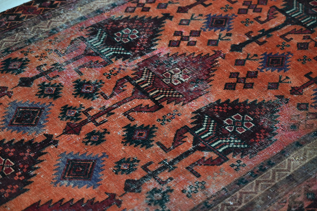 orange Runner rug 3' 4" x 8' 11"
