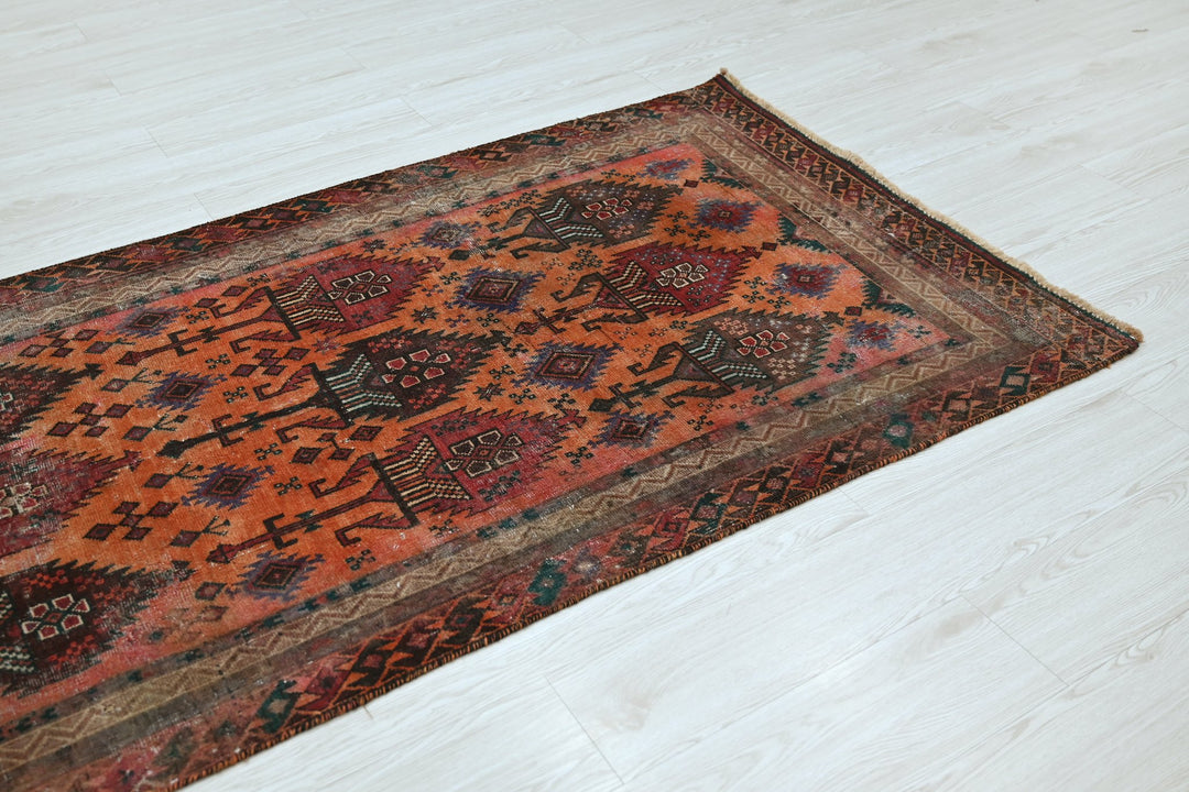 orange Runner rug 3' 4" x 8' 11"