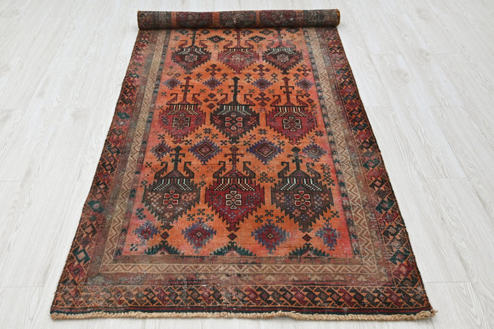 orange Runner rug 3' 4" x 8' 11"