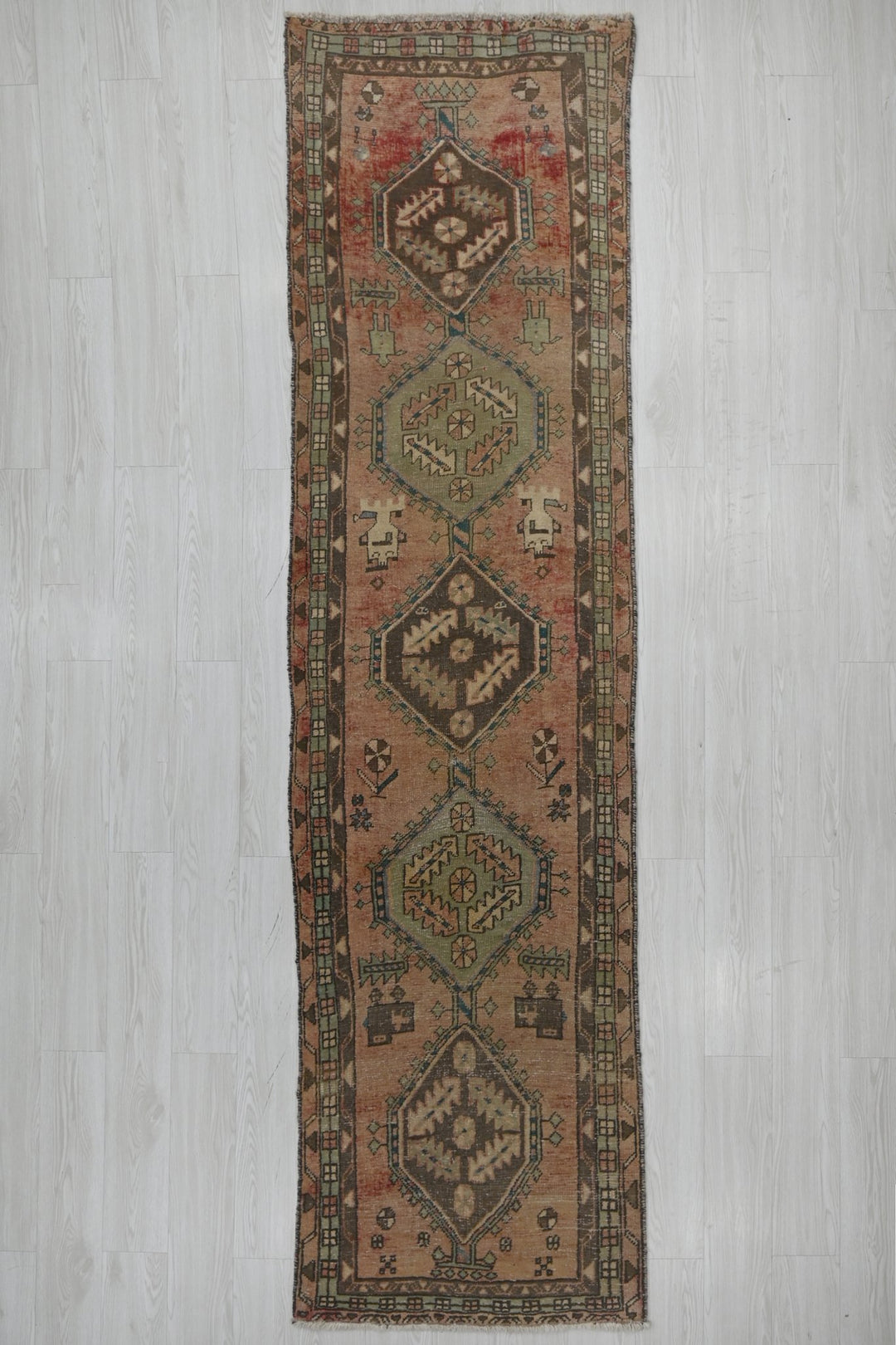 brown Runner rug 2' 7" x 9' 8"