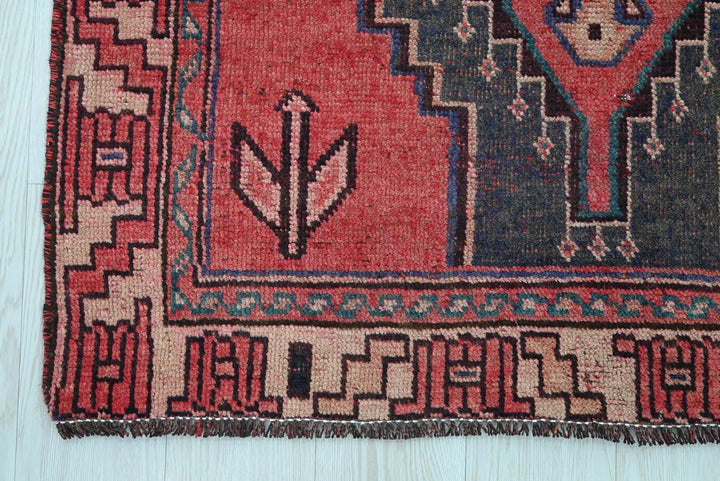red Medium rug 3' 7" x 7' 4"