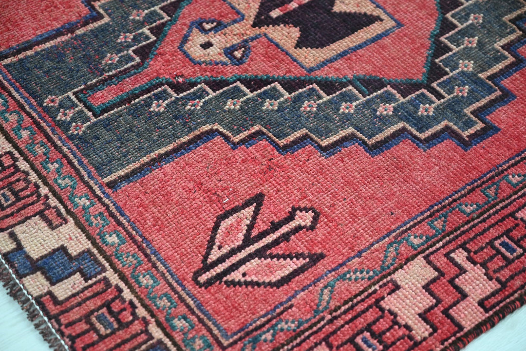 red Medium rug 3' 7" x 7' 4"