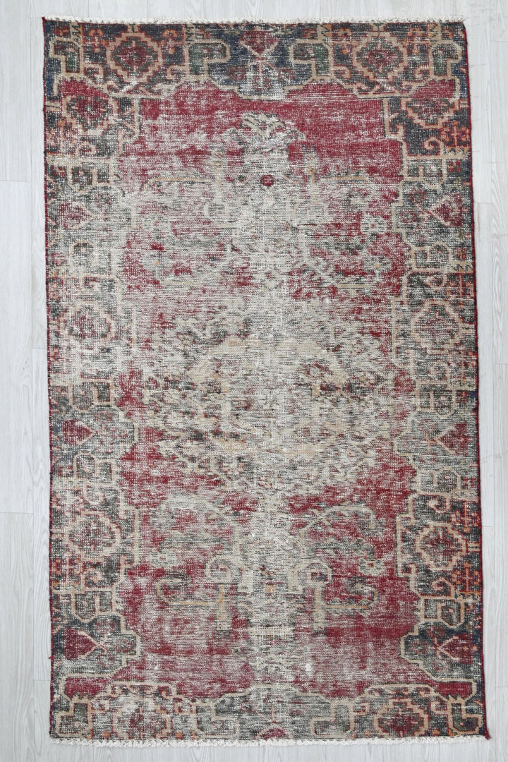 red Medium rug 3' 8" x 6' 7"