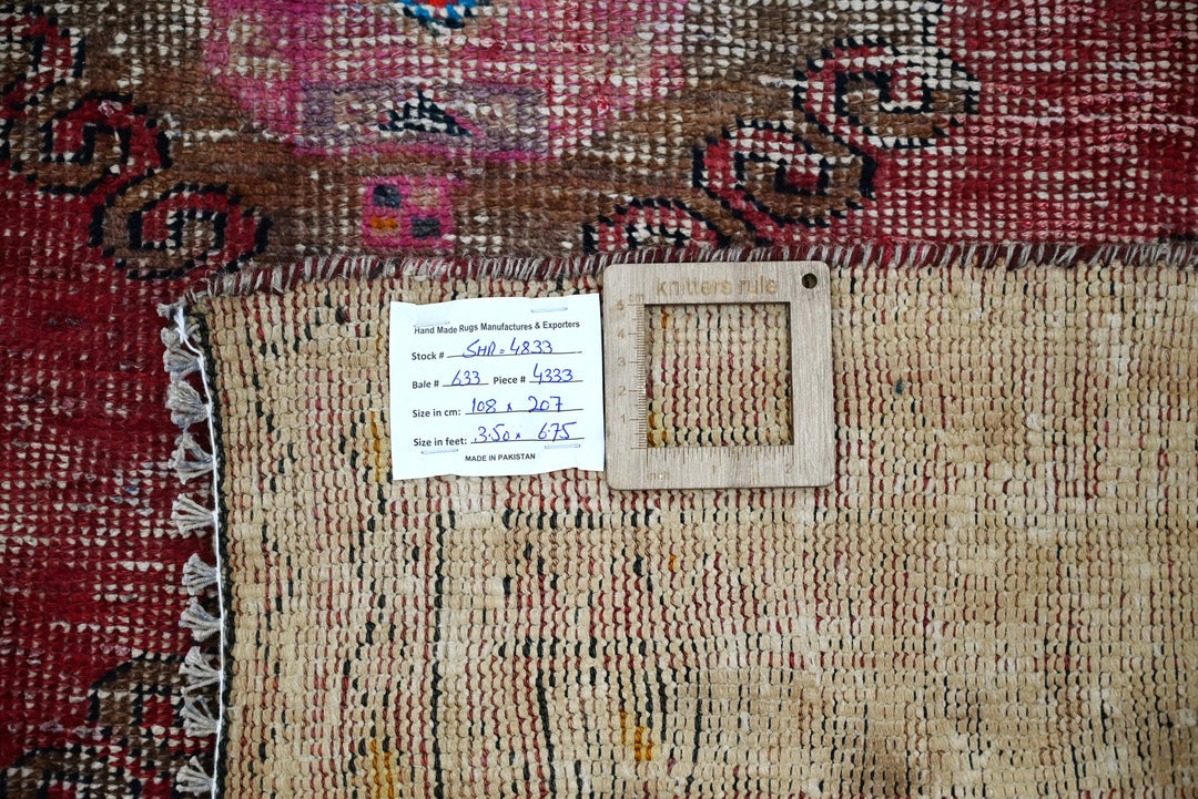 red Medium rug 3' 7" x 6' 9"