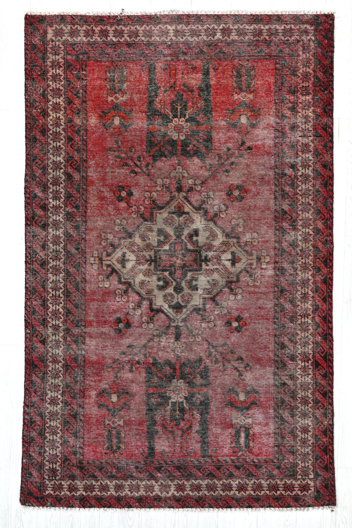 red Accent rug 3' 10" x 6' 4"